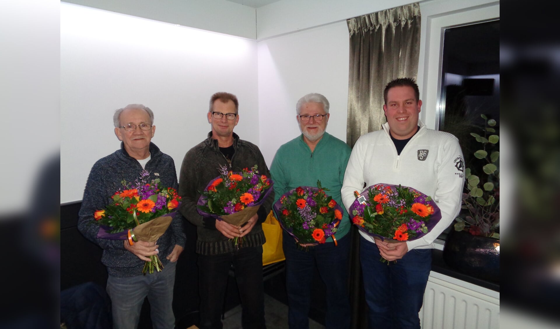 V.l.n.r. Peter den Braber, Ad Reuvers, Alois van Mingeroet, Patrick den Hollander. FOTO I. DE JONG