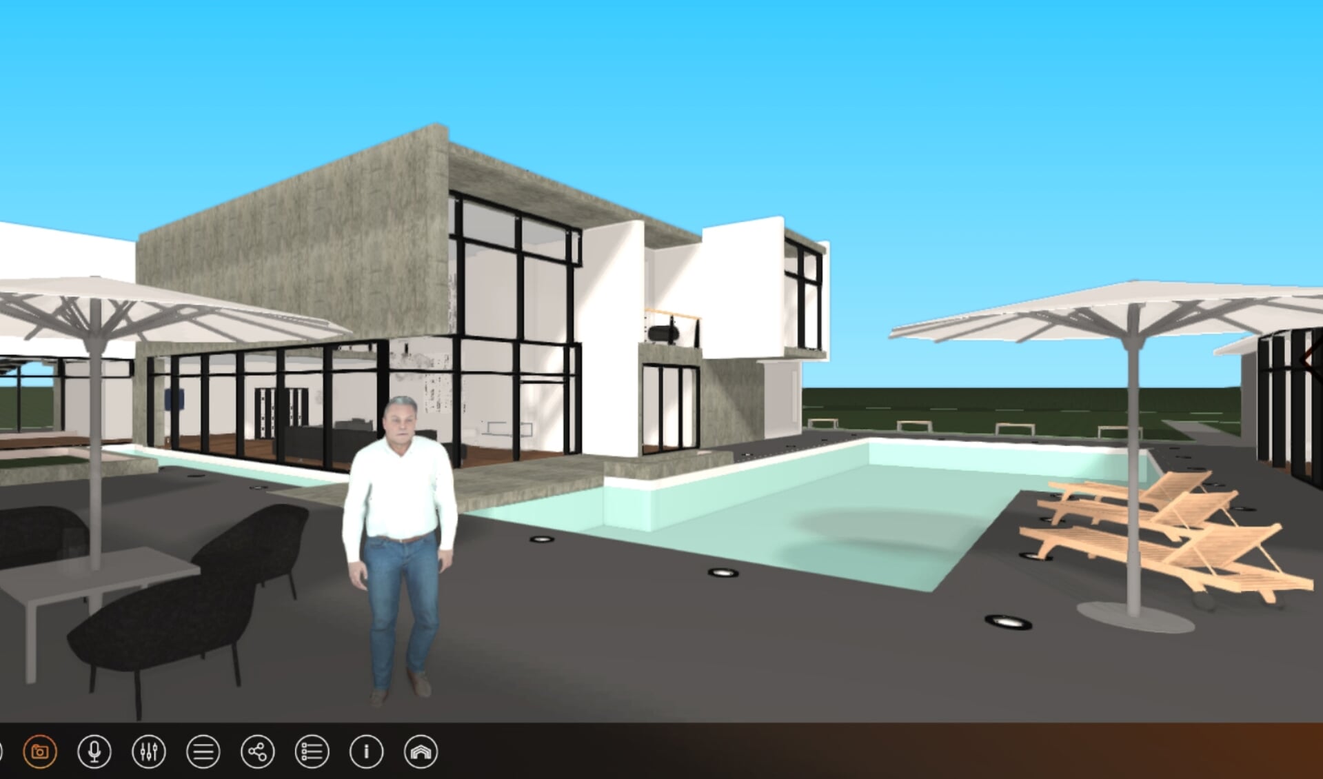 Een screenshot van een virtuele rondleiding in Xuver.