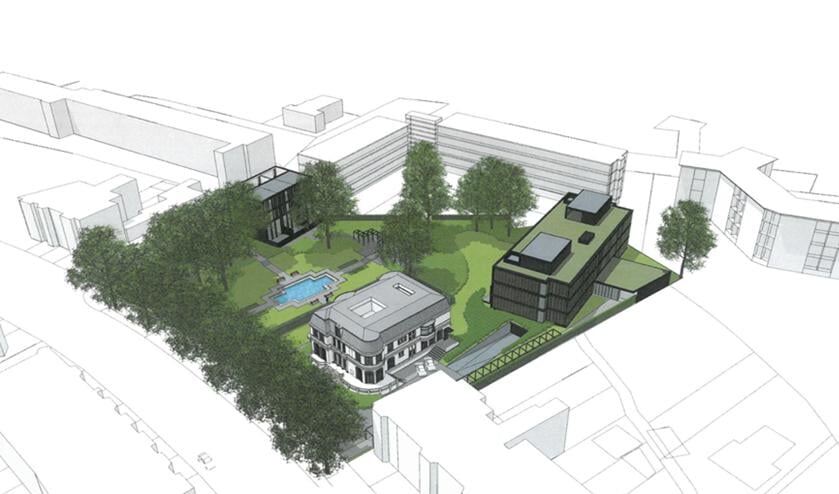 Het plan voor het perceel van Villa Trianon.