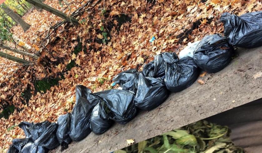 In totaal werden er zo'n 21 zakken aangetroffen.