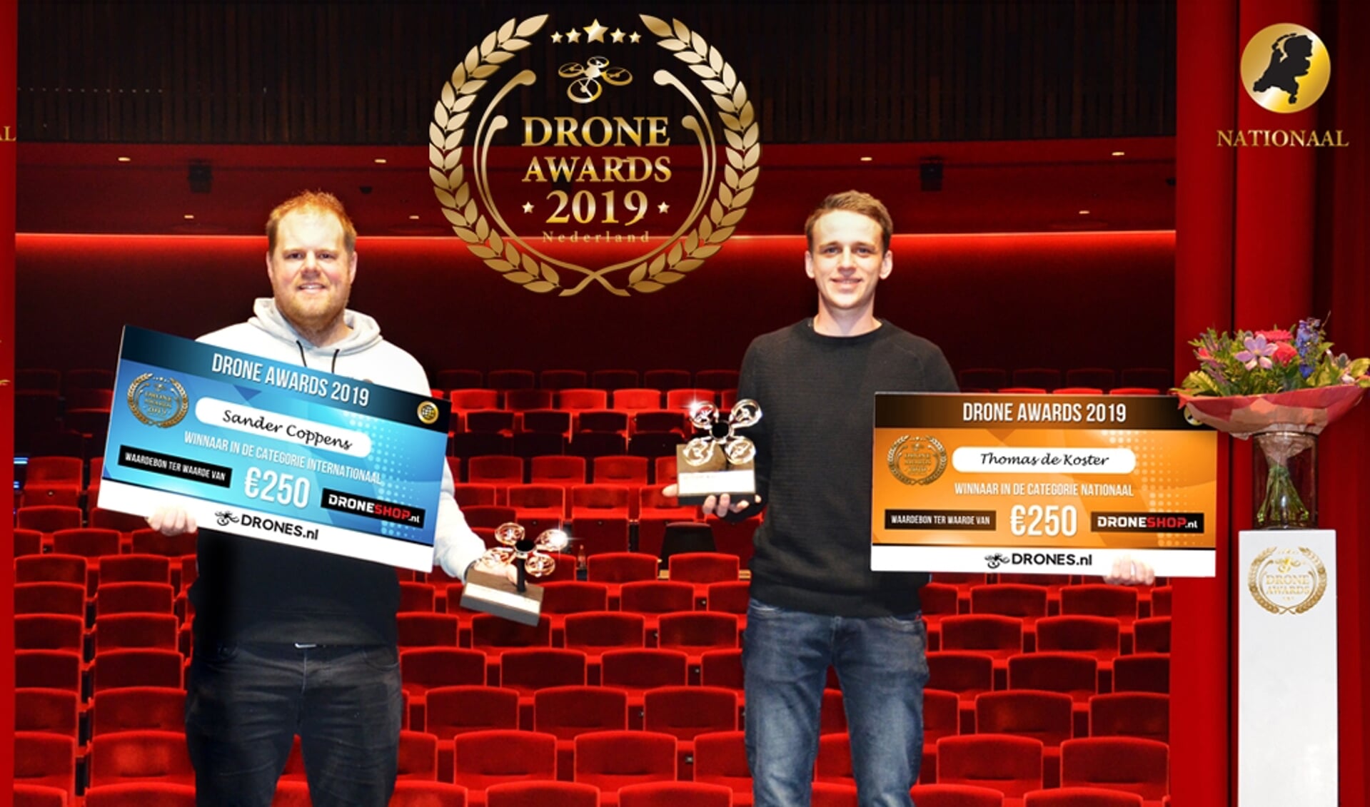Sander Coppens (links) won de eerste prijs 'Internationaal'
