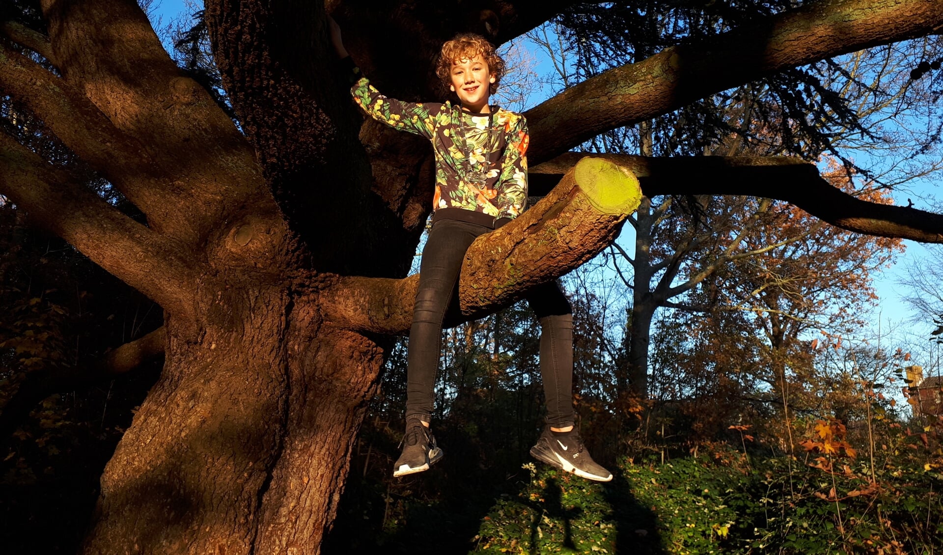 Als hij even geen kinderburgemeesterstaken heeft, klimt Hessel graag in bomen.