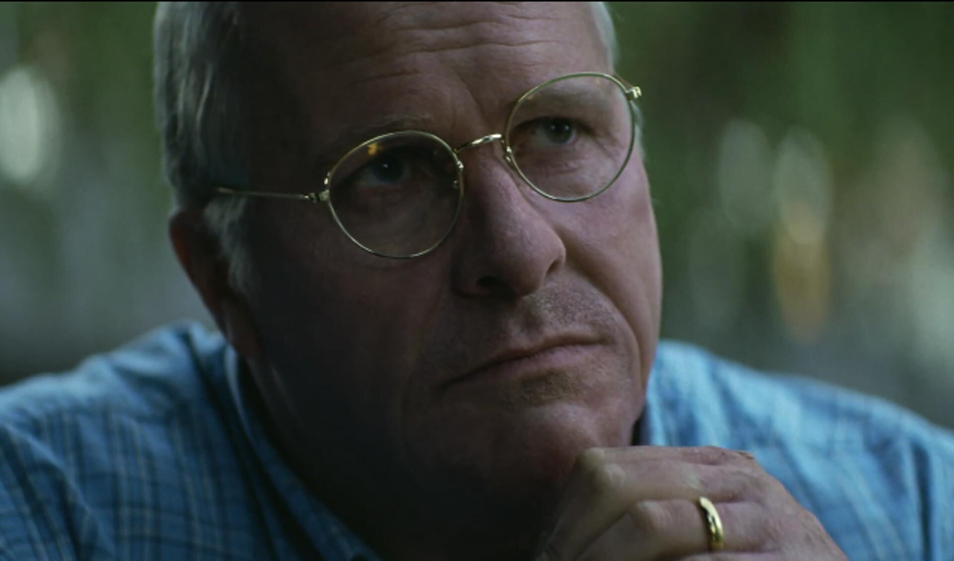 Christian Bale als vice-president Dick Cheney.