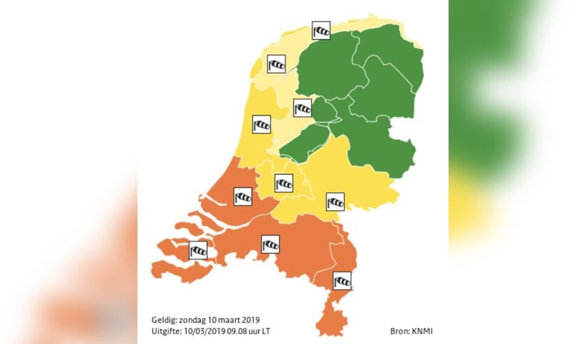 In heel het zuiden van het land is code oranje gegeven.