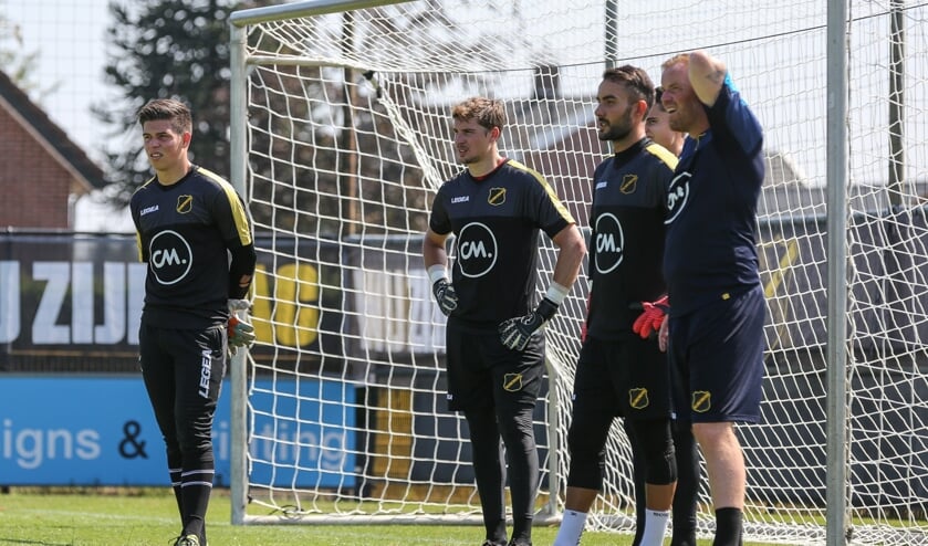 Ten Rouwelaar bij de eerste training van dit seizoen.