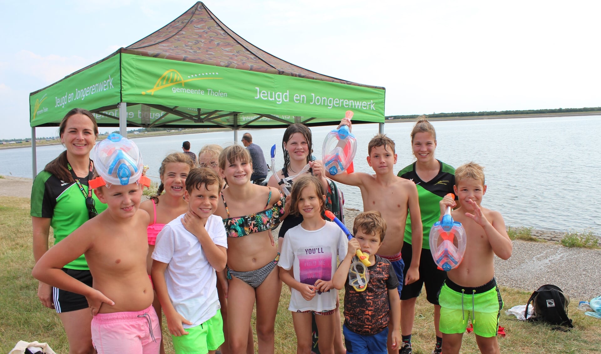 Aan de Oesterdam in Tholen was het snorkelen geblazen voor de jeugd tijdens de Summergames 2019.