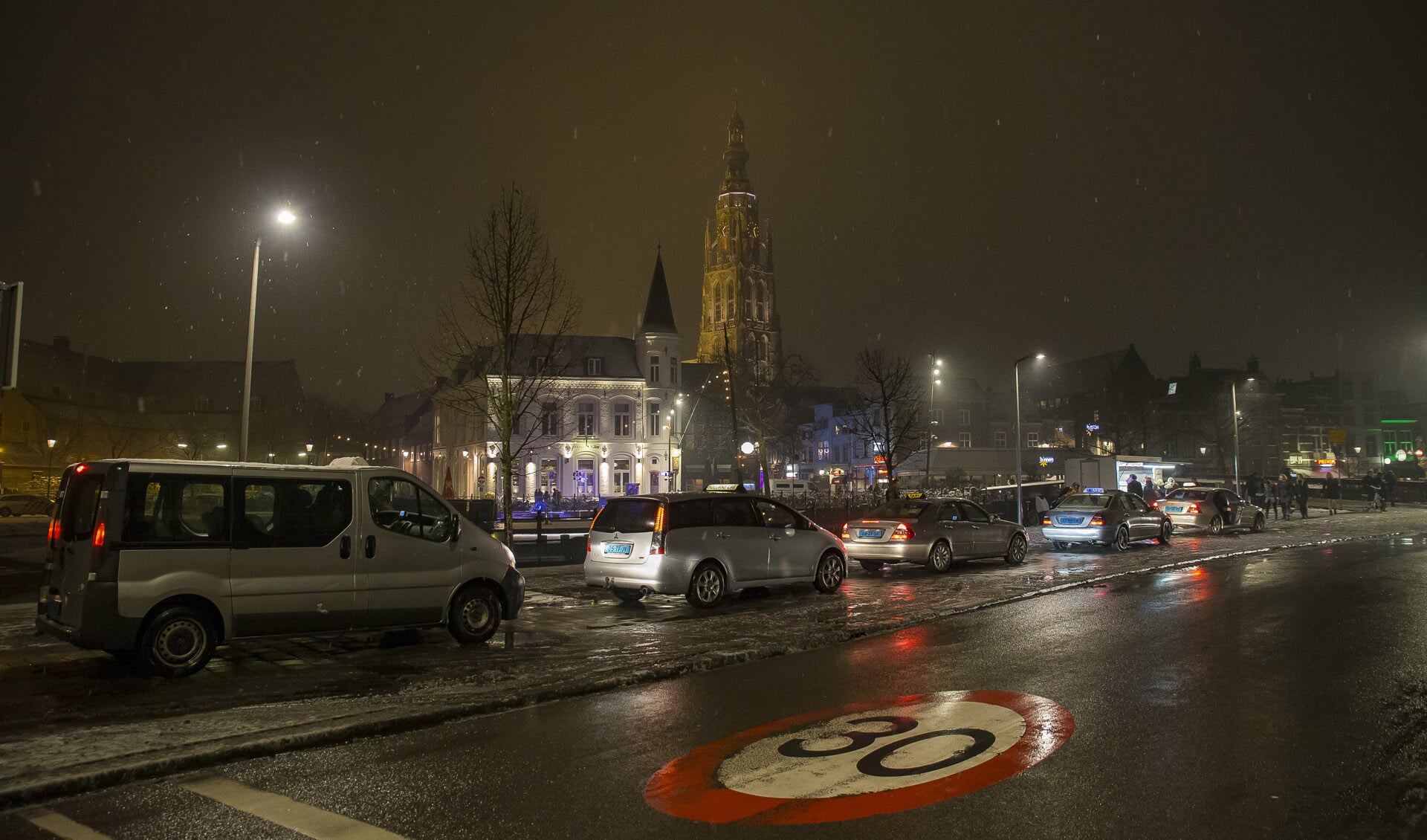 Protest taxichauffeurs Breda