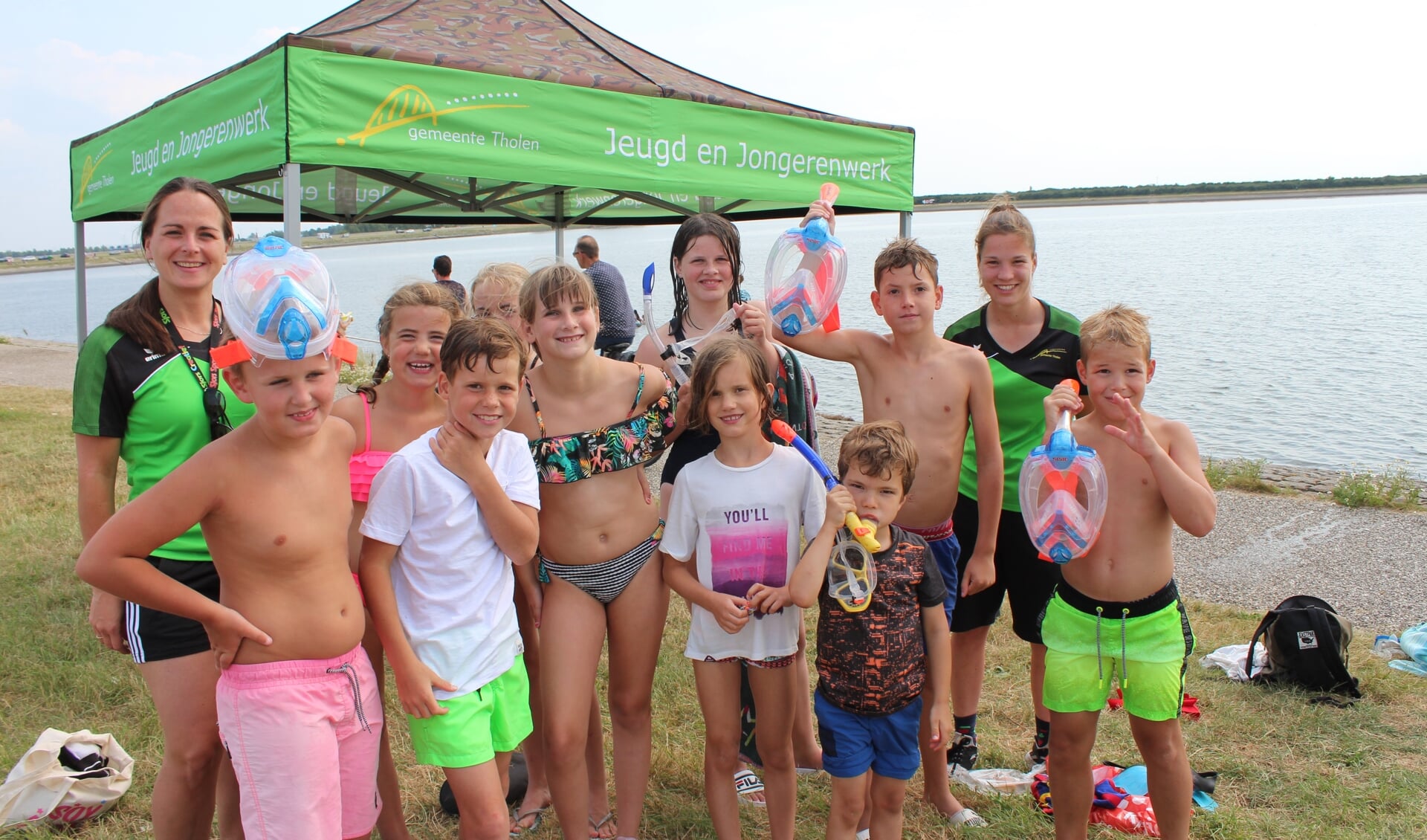 Aan de Oesterdam in Tholen was het snorkelen geblazen voor de jeugd tijdens de Summergames 2019.