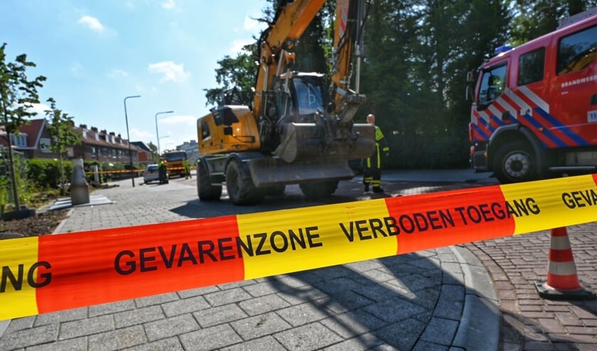 Tijdens de graafwerkzaamheden is er een gaslek ontstaan.