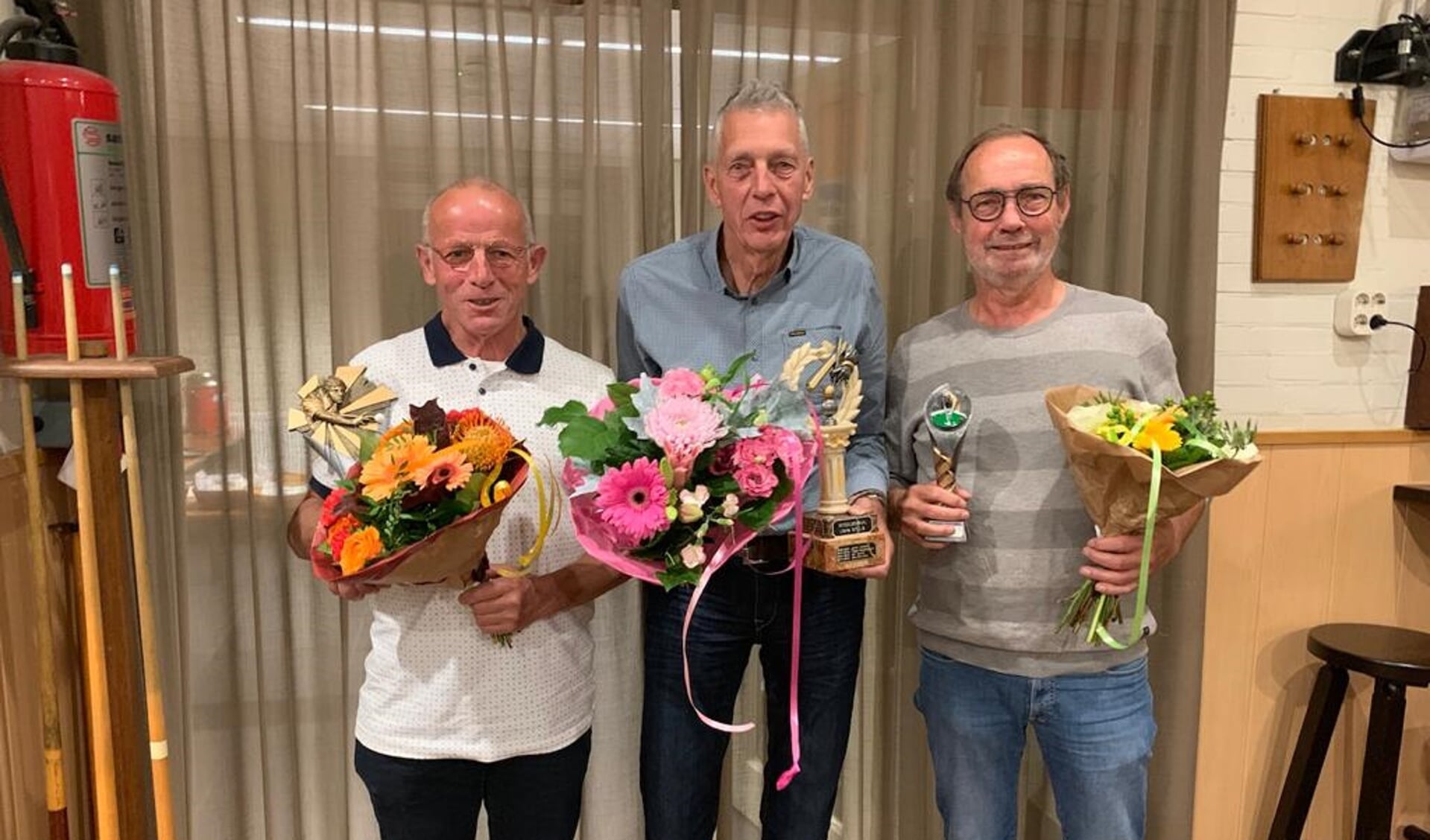 De winnaars Toon Schalk, Jan de Craen en Peter Coremans.