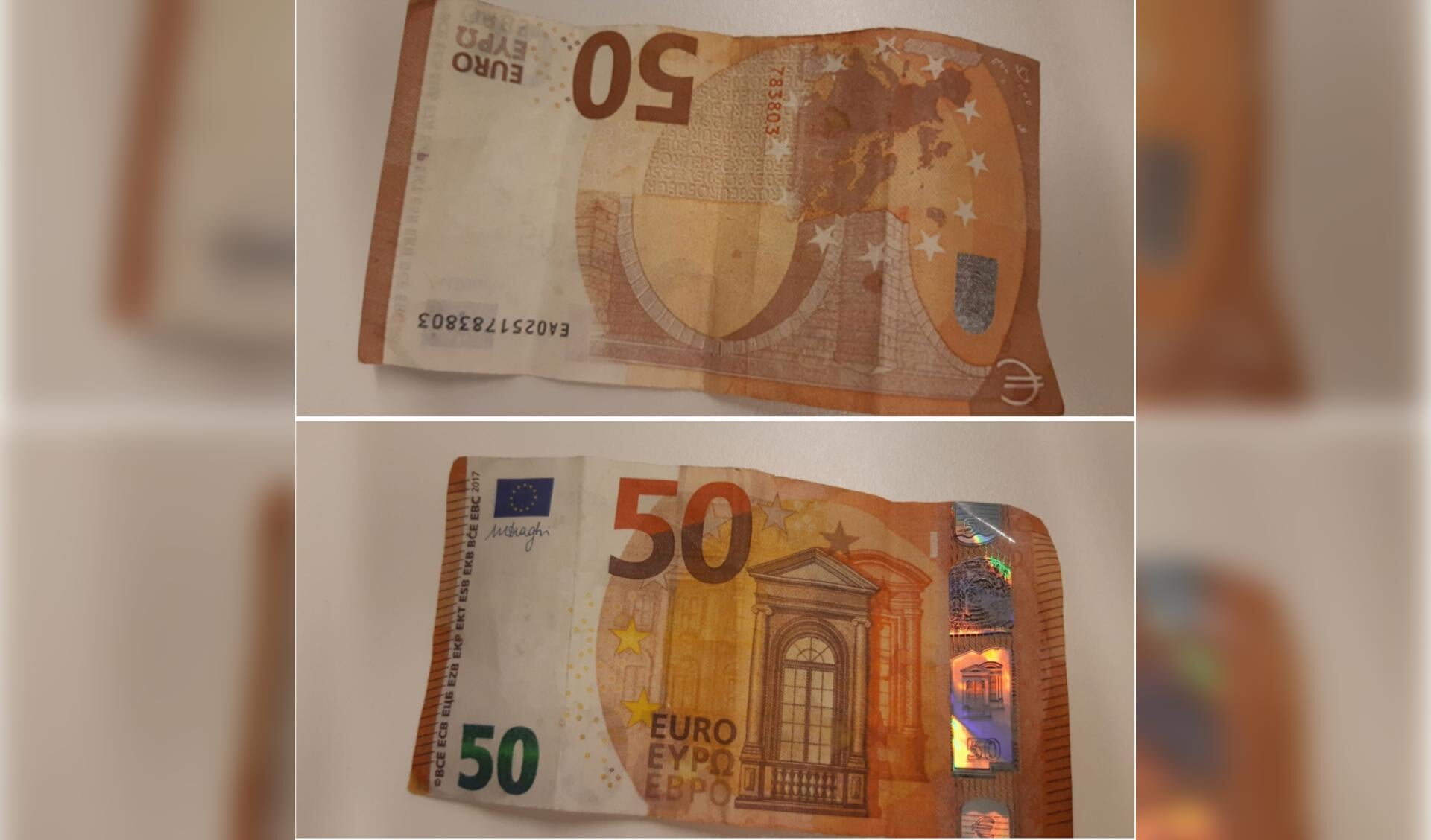 Het valse briefje van vijftig euro. 