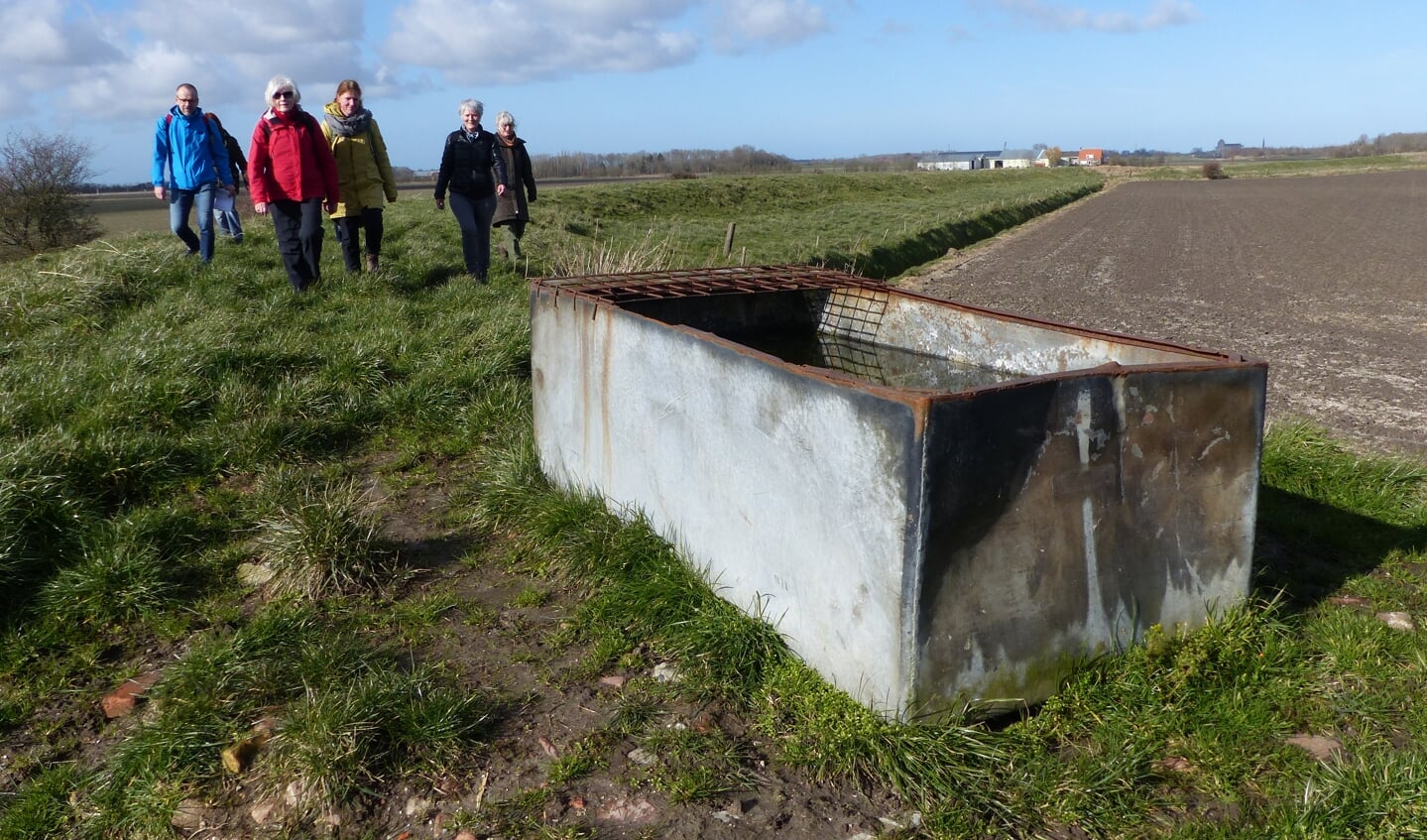 Wandelaars onderweg tussen Arnemuiden en Veere. FOTO LOURENS VELLINGA