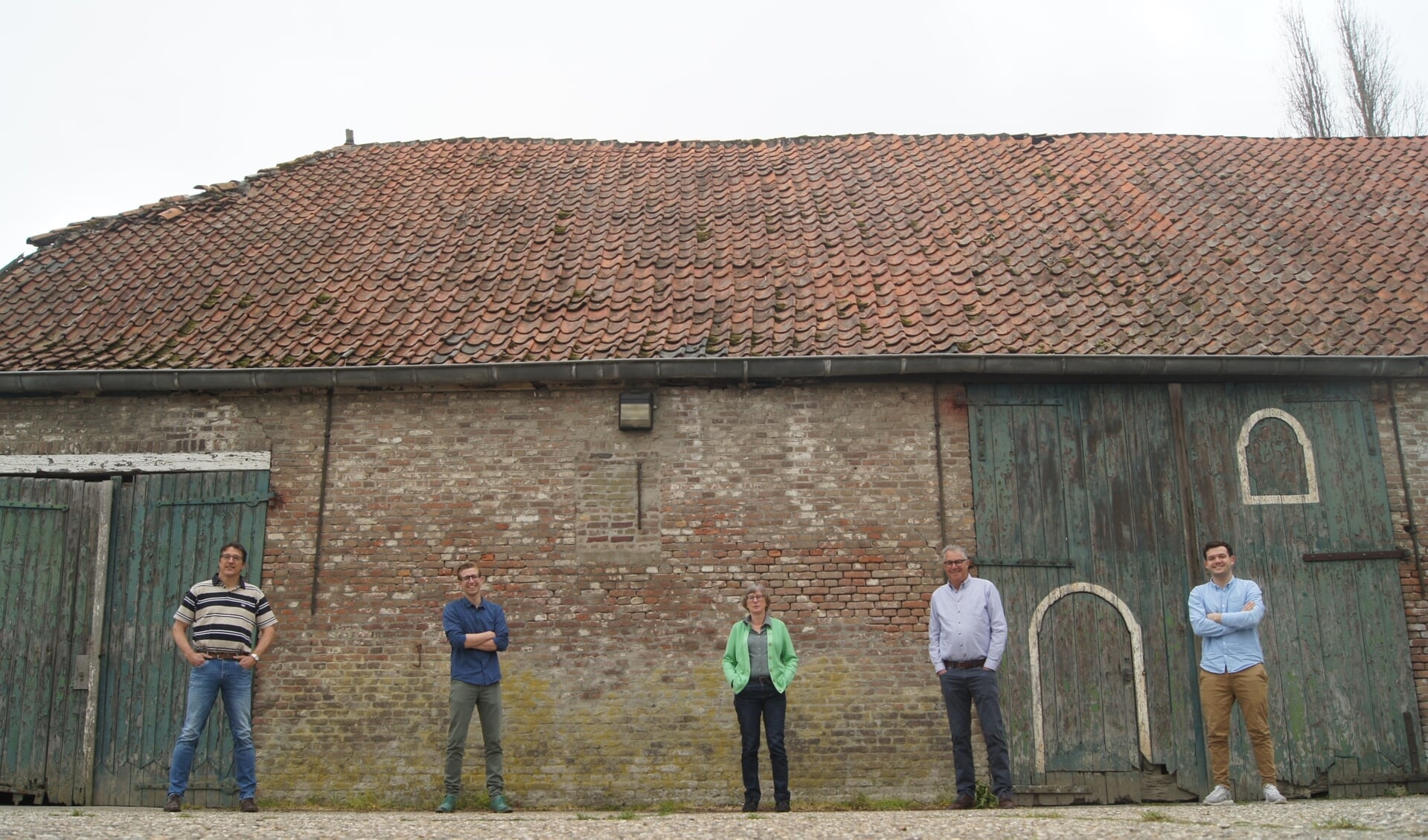 Fractie CDA-Borsele, (vlnr) Peter van 't Westeinde (fractievoorzitter), Niels Kampstra, Margriet Koeleman, Ton Oosthoek en Mitchel Vermeulen.