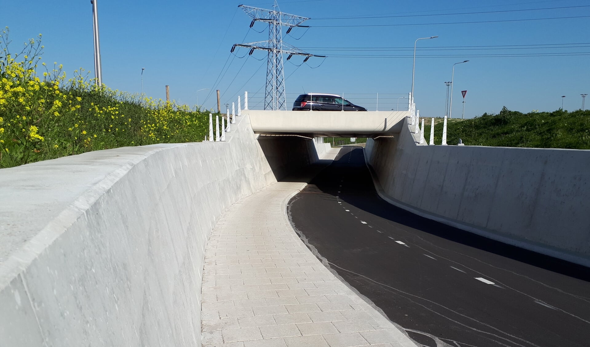 De nieuwe fietstunnel bij de Poortersweg.