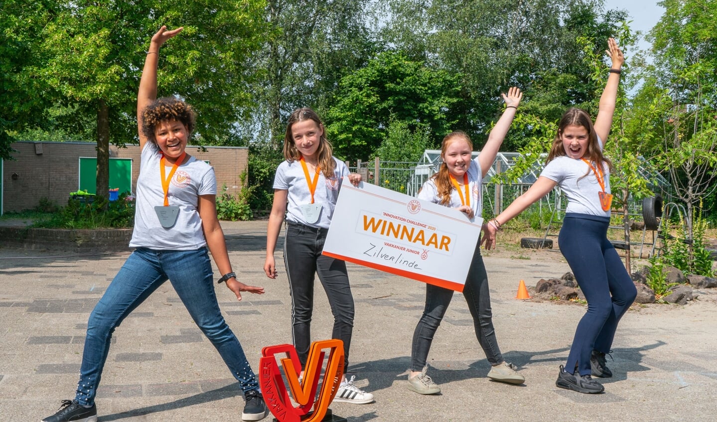 Het winnende team van de Zilverlinde uit Roosendaal, deelnemers aan de Vakkanjer Challenge.