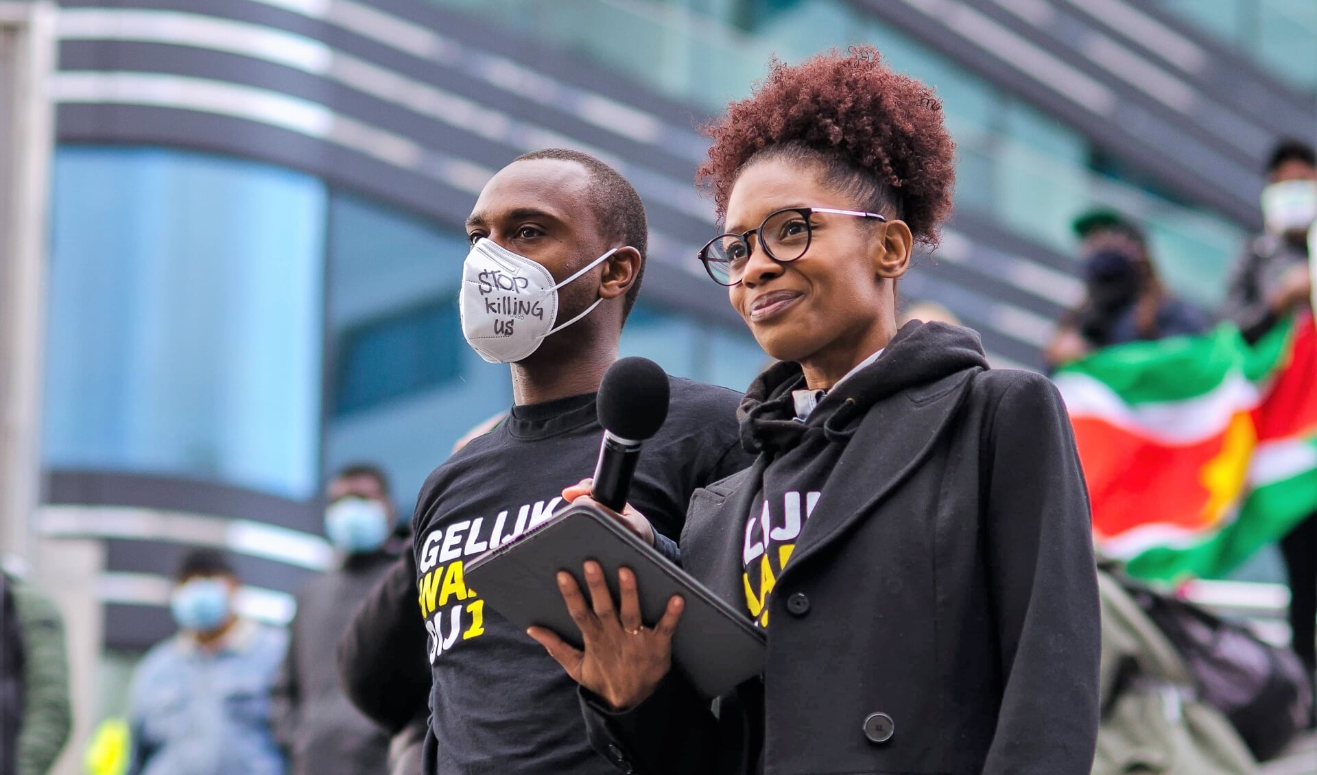 Sylvan bij een Black Matter beweging in Utrecht 