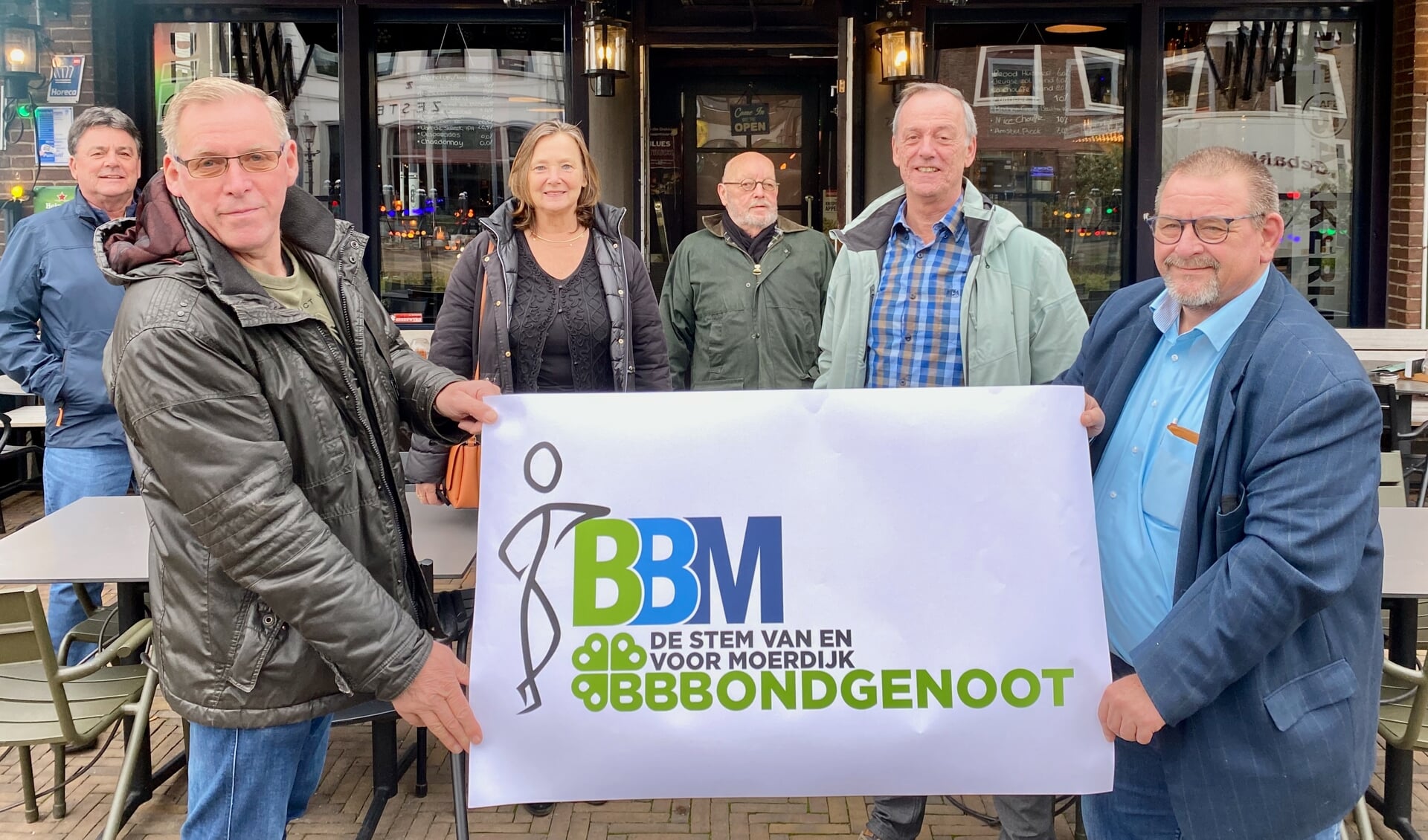 Vlnr: Jaap Kamp; Marijn de Deugd; Ellie van Wijk (BBB); Kleis Willemstein; Peter Stehouwer; Wim de Pijper