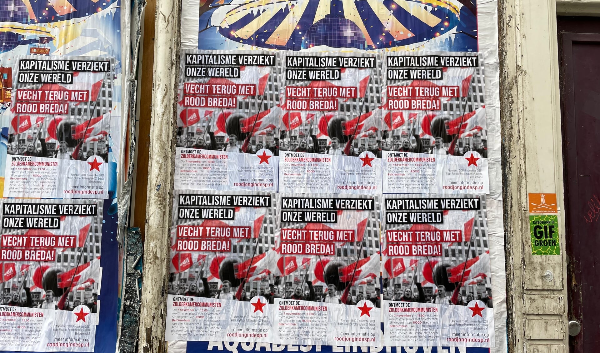 De posters verschenen afgelopen weekend in de hele Bredase binnenstad