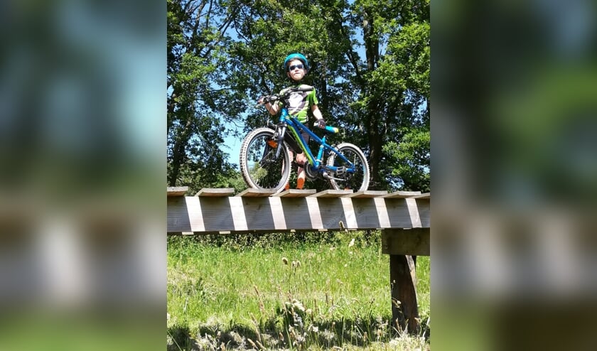 <p>Sion aan het trainen op de blauwe route.</p>