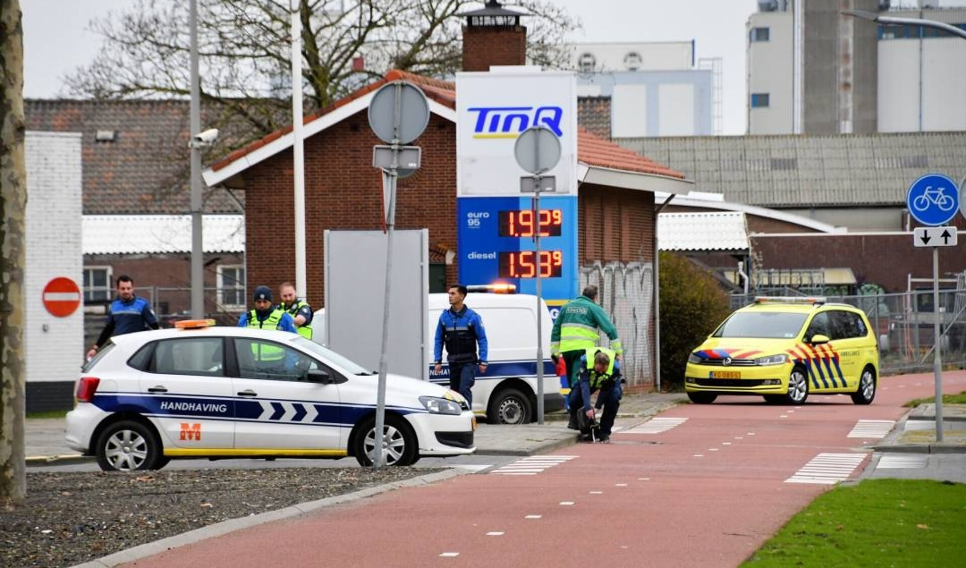 De plaats van het ongeval aan de Kleverskerkseweg in Middelburg