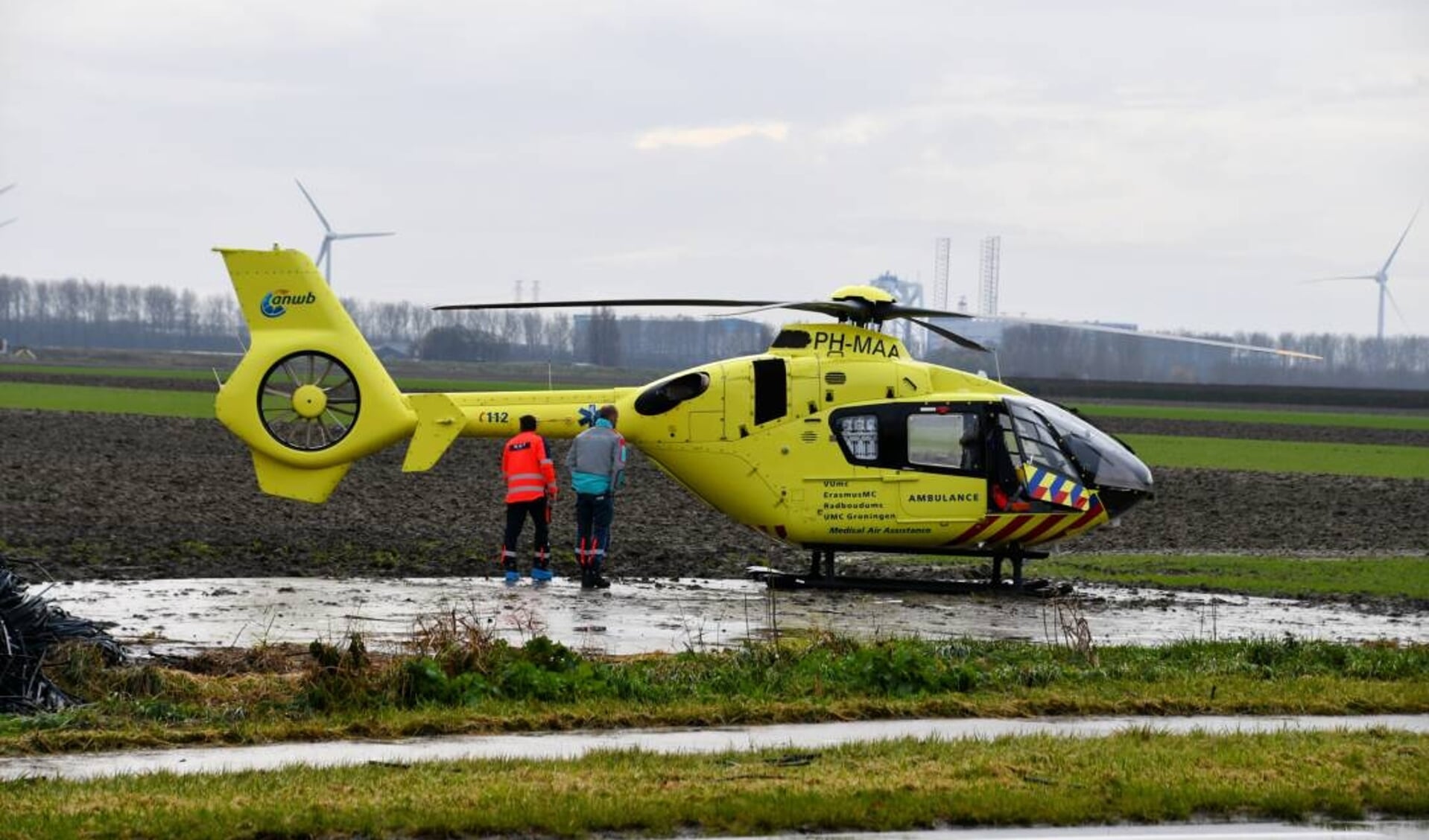 De traumahelikopter bij Arnemuiden