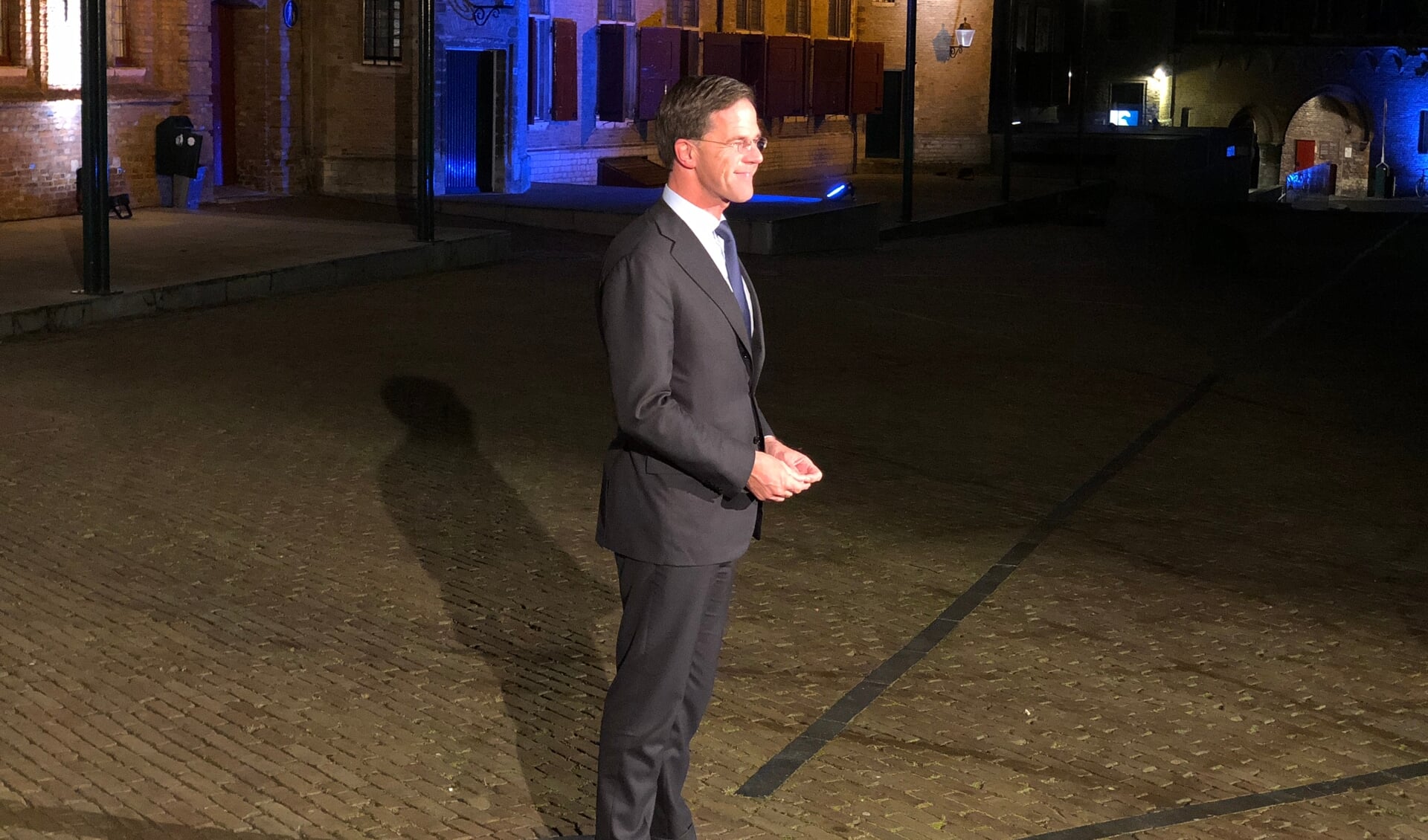 Mark Rutte op het Abdijplein in Middelburg, november 2018