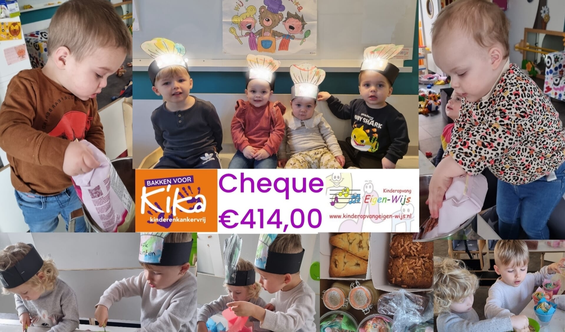 De bakkertjes van Kinderopvang Eigen-Wijs hebben €414,00 opgehaald voor KiKa