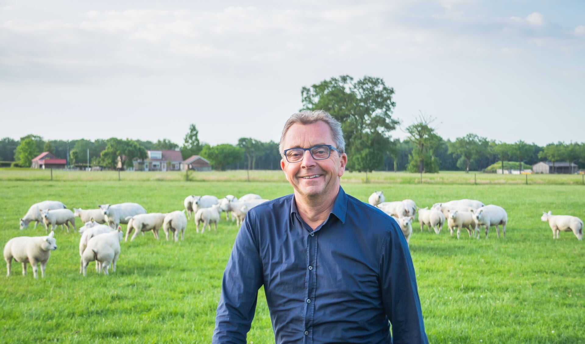 Johan de Beer, hier tussen zijn geliefde schapen, zwaait af na twaalf jaar wethouderschap
