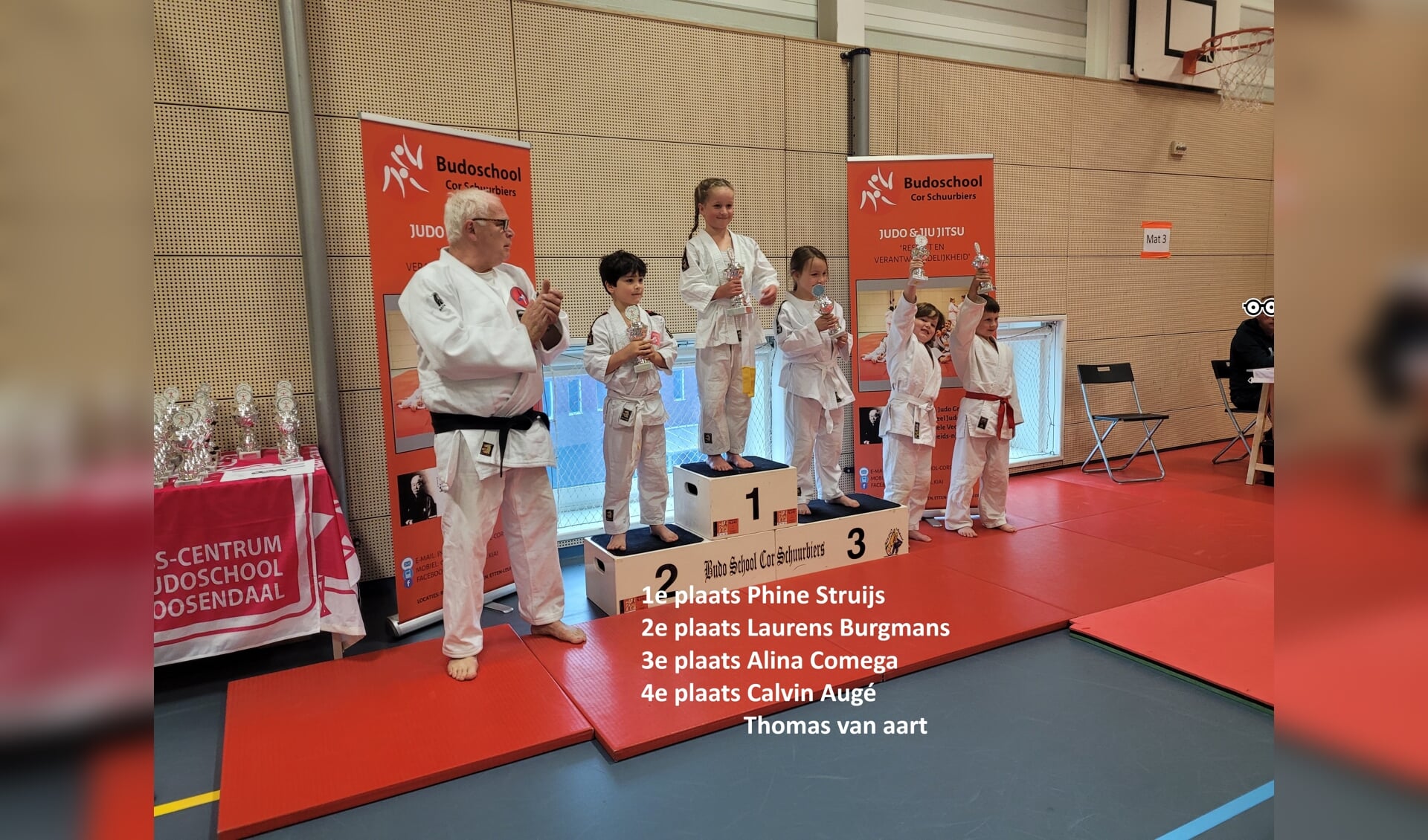Uitsla Judo met Jinte van den Beemd uit Roosendaal met de 1e Plaats en Alina Comega uit Roosendaal met een 3e plaats.