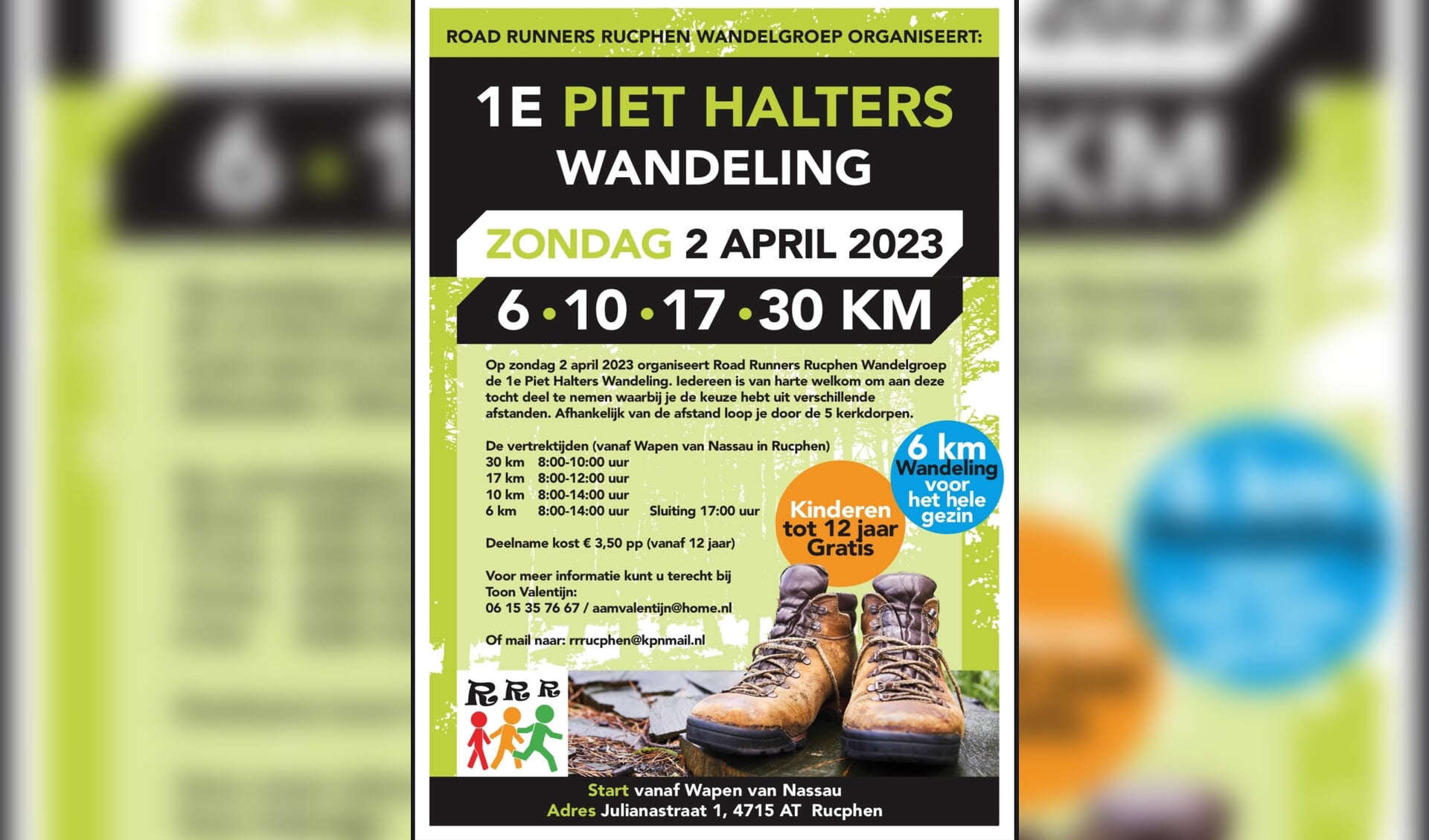 Flyer 1e Piet Halters wandeling.