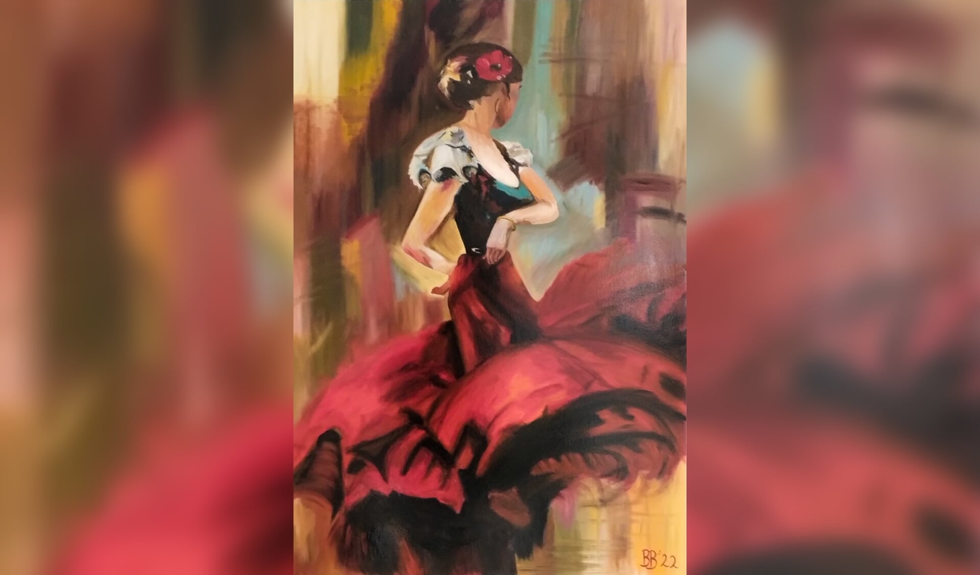 Een schilderij van een Spaanse danseres, door Bianca Reniers