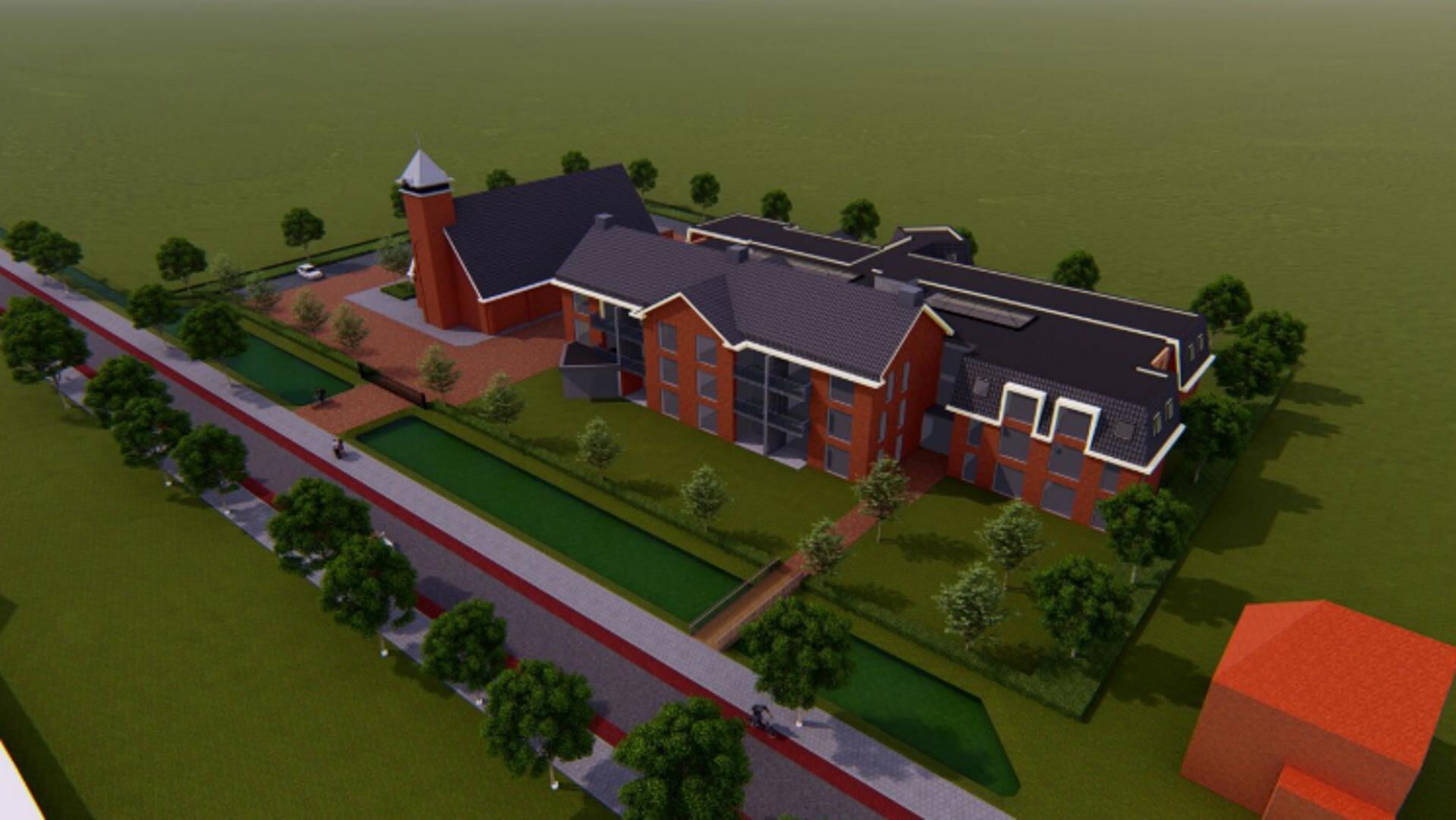 Zo moet de nieuwe kerk en het nieuwe woonzorgcentrum eruitzien.