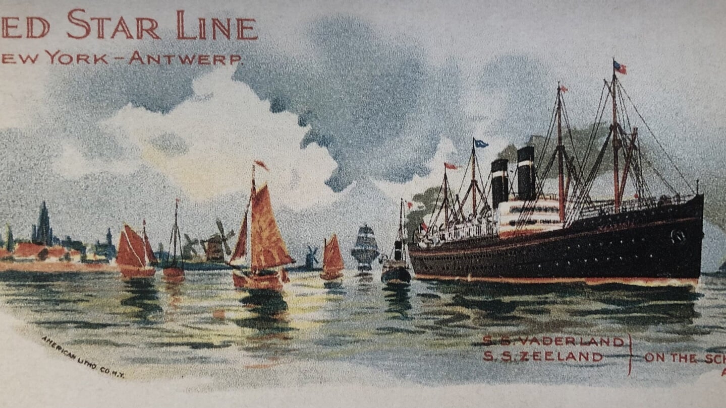 Een advertentie van de Red Star Line die vele emigranten uit Zeeland naar New York vervoerde.