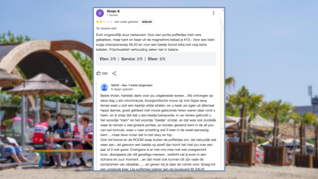 Eigenaar SAUS beantwoordt review met uithaal naar klant: 'Jij hebt symptomen van obesitas'