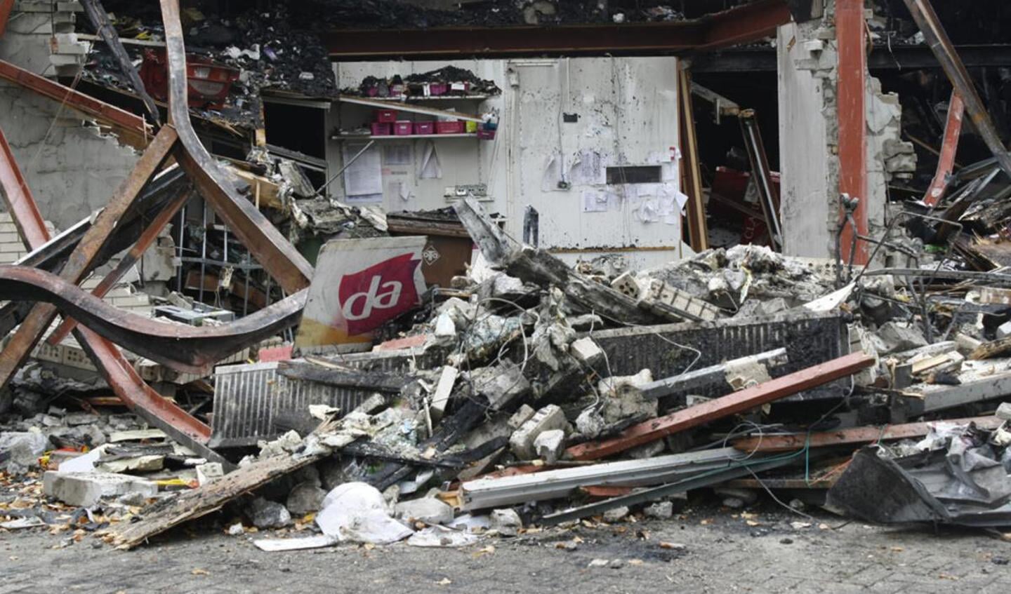 De Burcht na de brand op vrijdagochtend. foto Marcus Carlitz