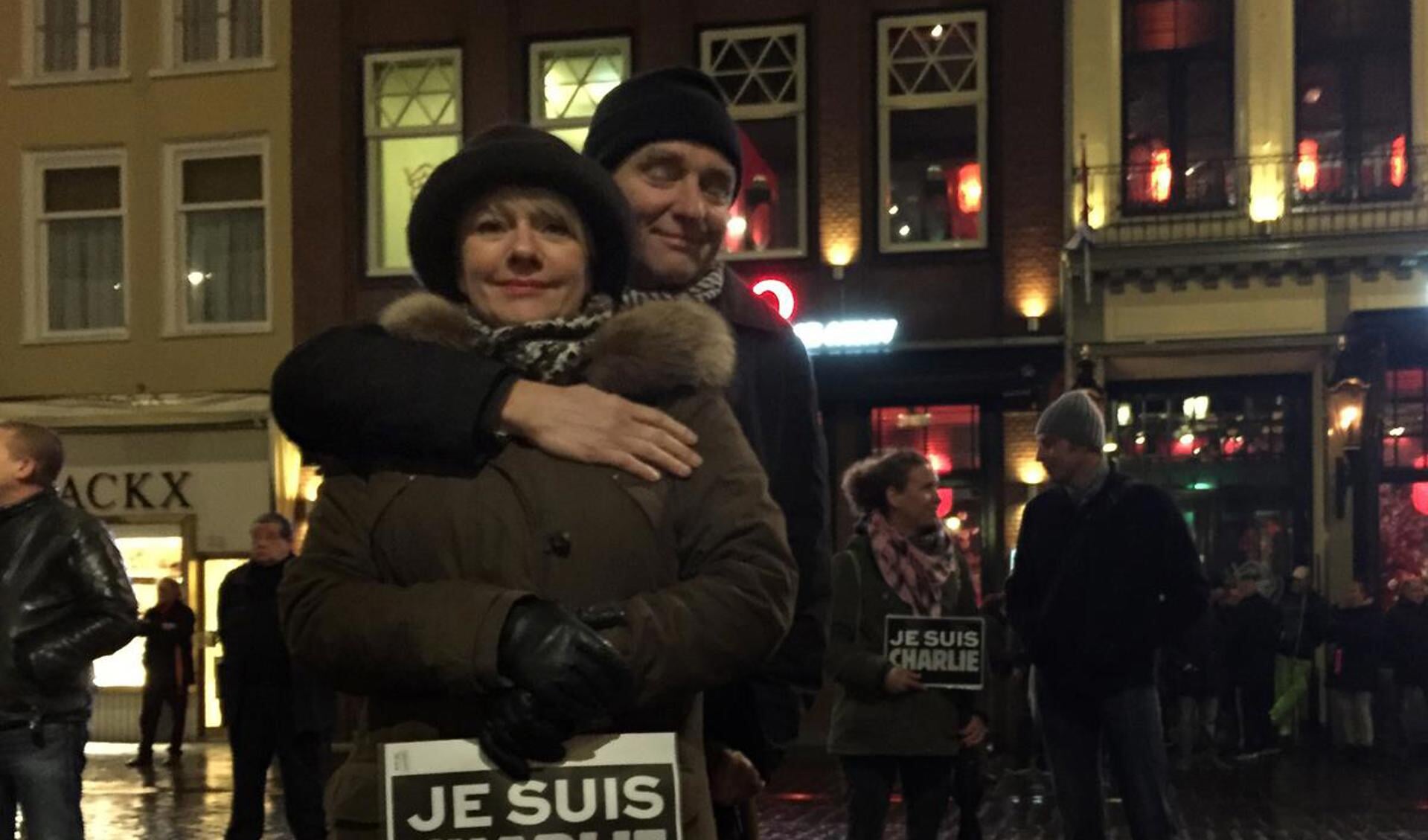 Protest Charlie Hebdo Grote Markt Breda.