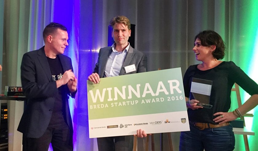 Roderick Rodenburg en Christel Marinus van Synple: winnaars van de Breda Startup Award.  