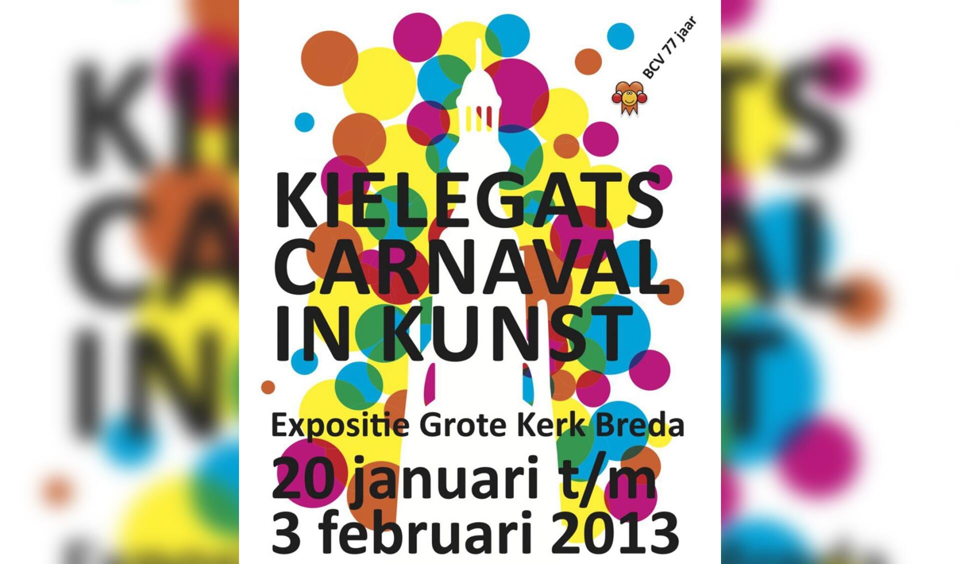 Poster voor de expositie Kielegats carnaval in Kunst.