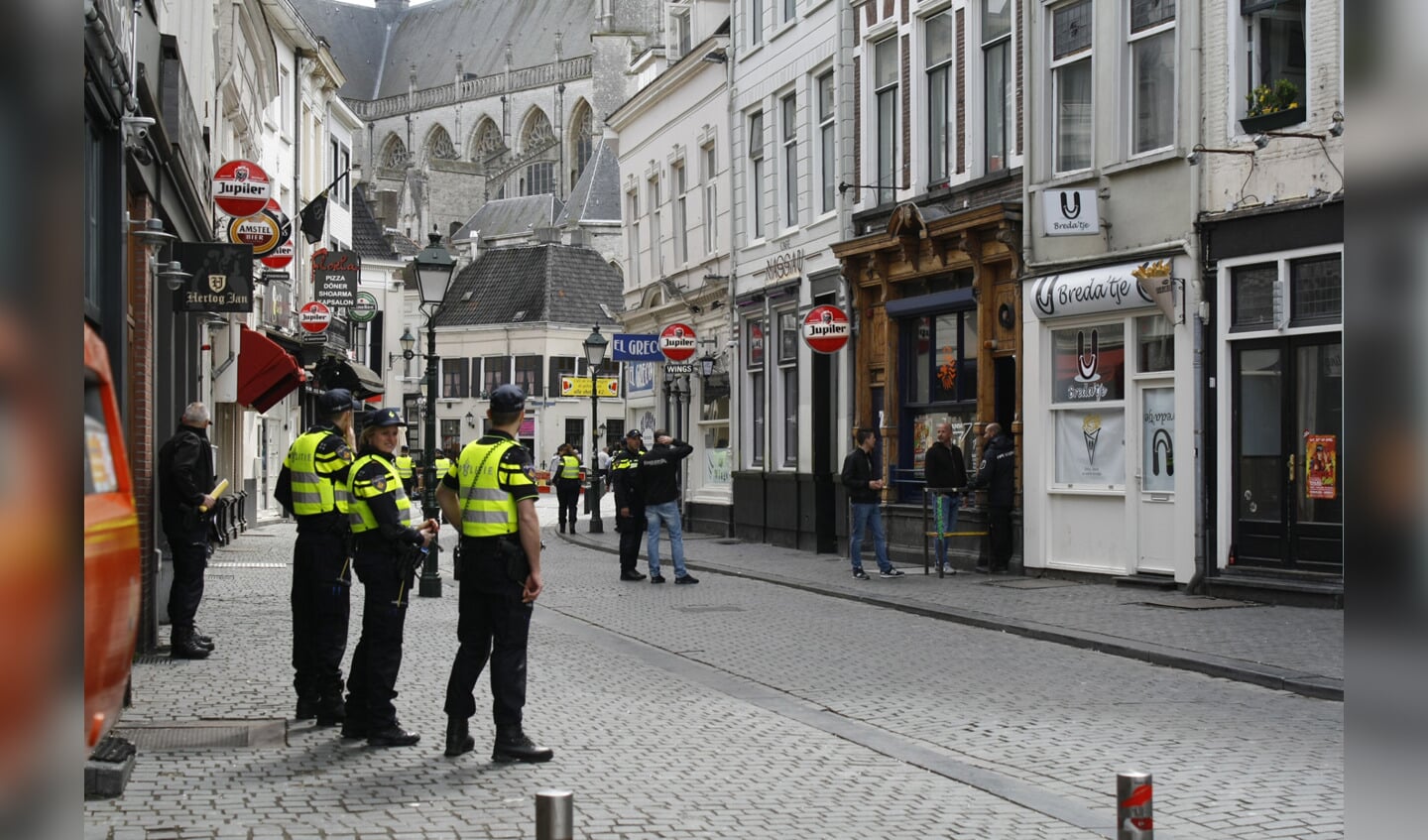 De politie oefent dinsdag 19 april op situaties in het uitgaansleven in Breda.