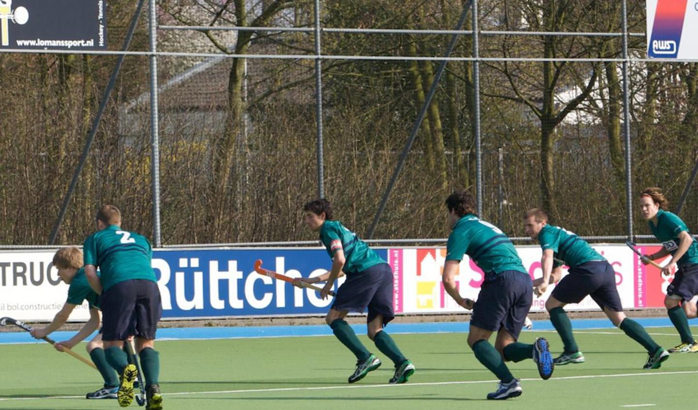 Push heren 1 wint 27 maart met 10-0 van Groningen Studs. foto Hanneke Bantje