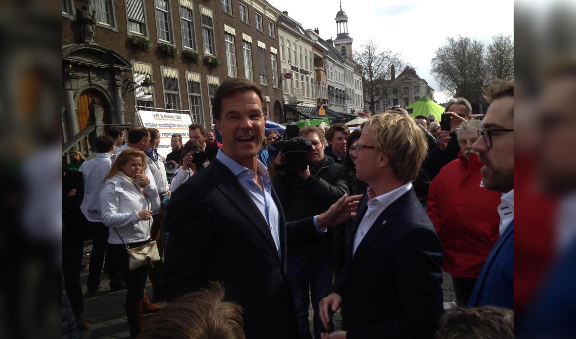 Premier Mark Rutte voert campagne voor de VVD. foto Pepijn Nagtzaam