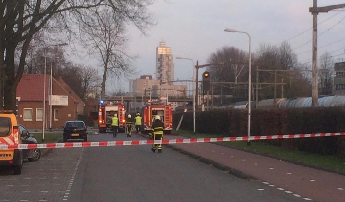 Brandweer bij treincrash Tilburg.