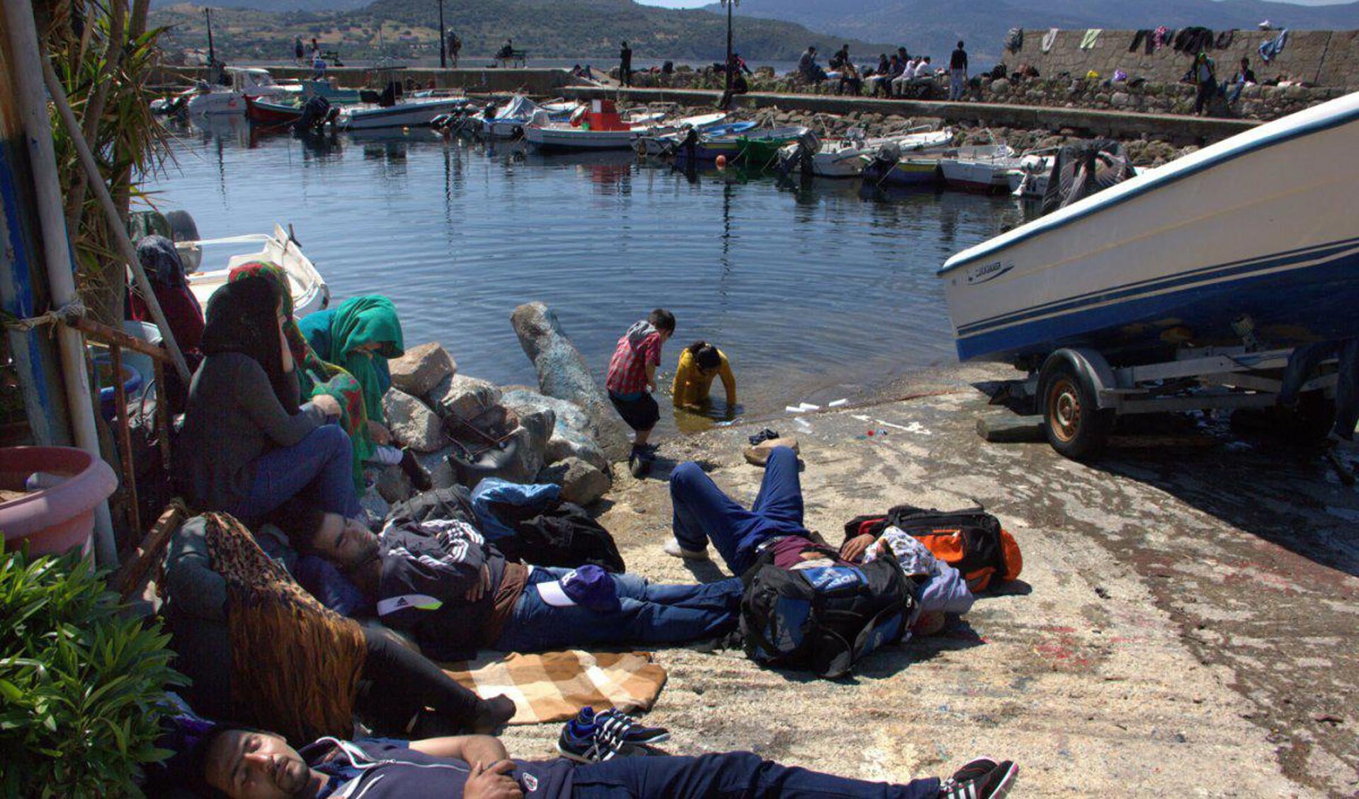 Vluchtelingen in Lesvos.