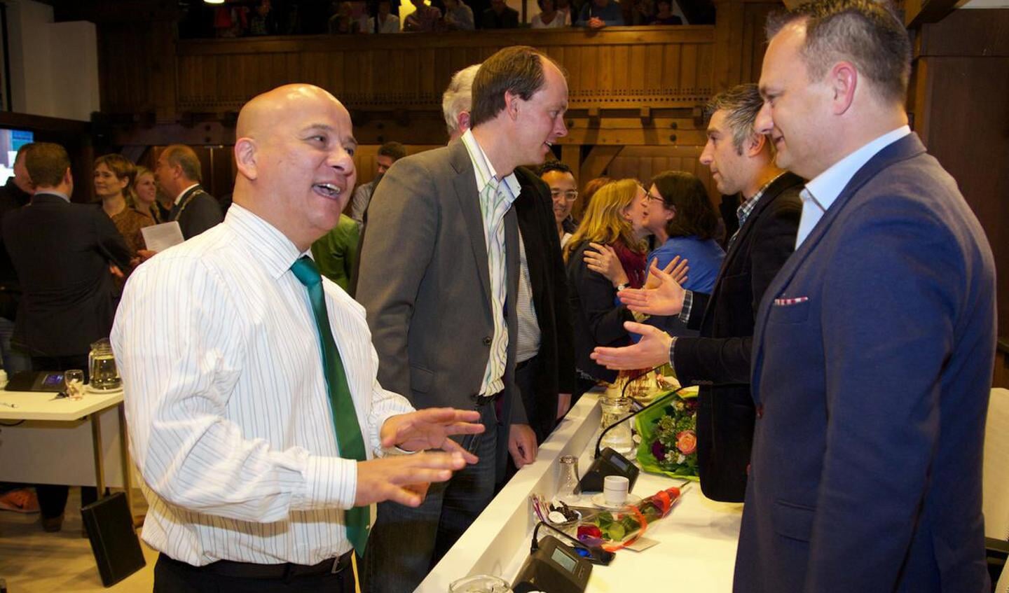 Basile Lemaire (CDA) bij de installatie van het college van Breda'97, CDA, GroenLinks, PvdA en SP op 15 mei 2014. 