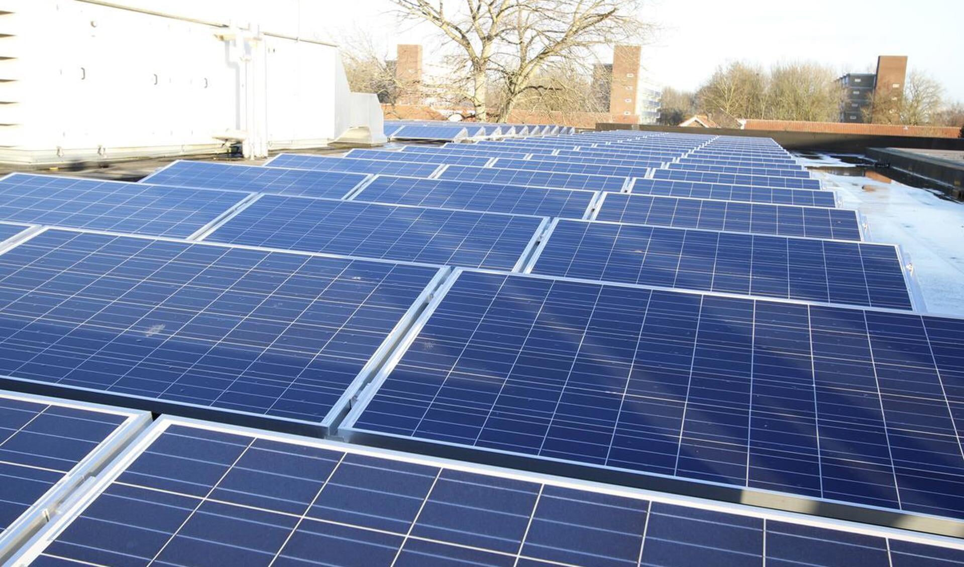 Op het dak van basisschool Noorderlicht liggen sinds begin 2016 160 zonnepanelen.