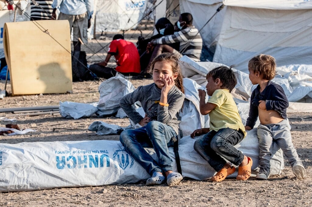 Kinderen in een vluchtelingenkamp.