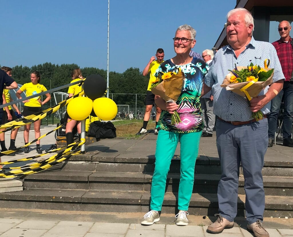 De 60-jarige jubilarissen Matty Vermeulen en Cor Hollemans.