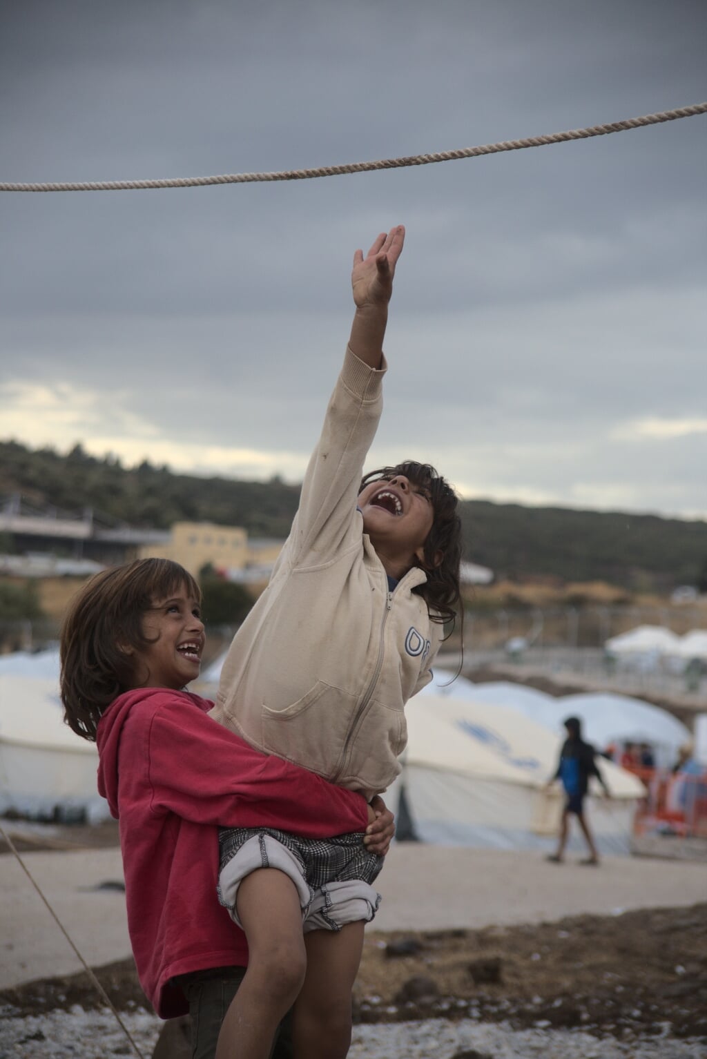 Vluchtelingenkinderen in kamp