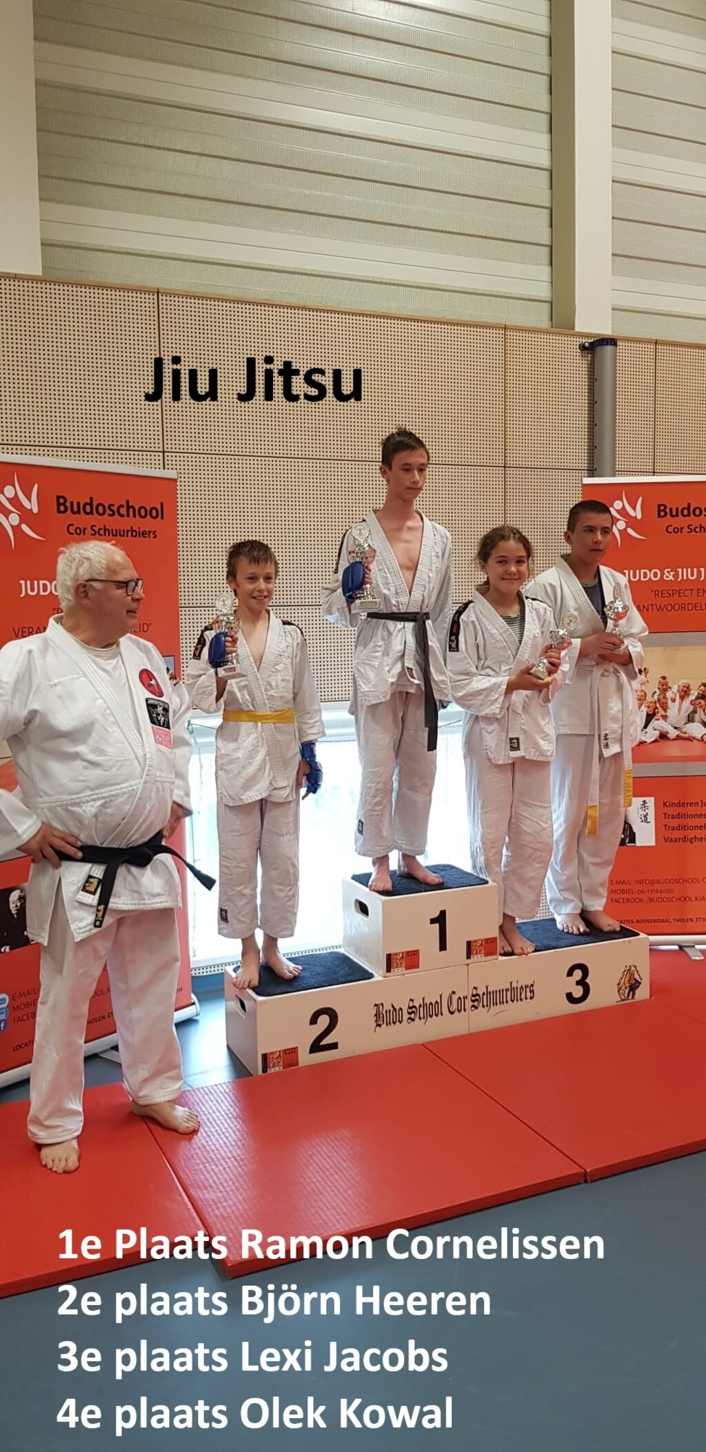 uitslag Jiu Jitsu met een verdienstelijke 3e plaats voor Lexi Jacobs uit Bergen op Zoom