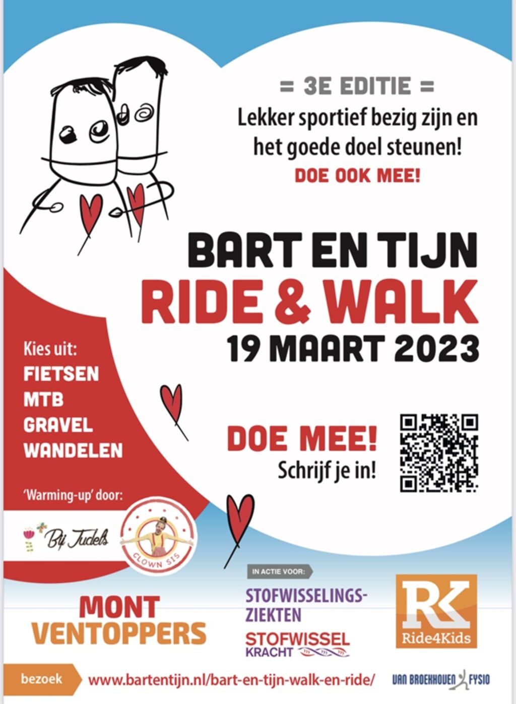 Flyer Bart en Tijn Walk en Ride 2023